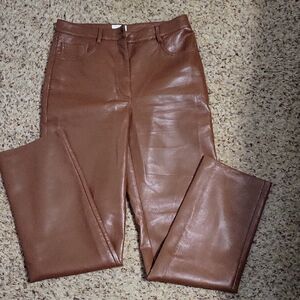 Wilfred Brown Faux Leather Pants